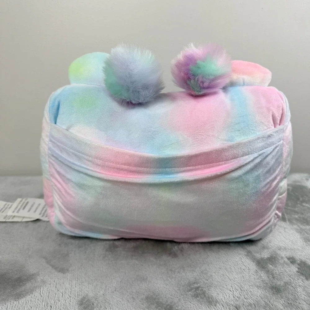 Under One Sky Llama Tablet Stand Plush‎ Pillow Pastel Tie Dye Heart Eyes 8016810